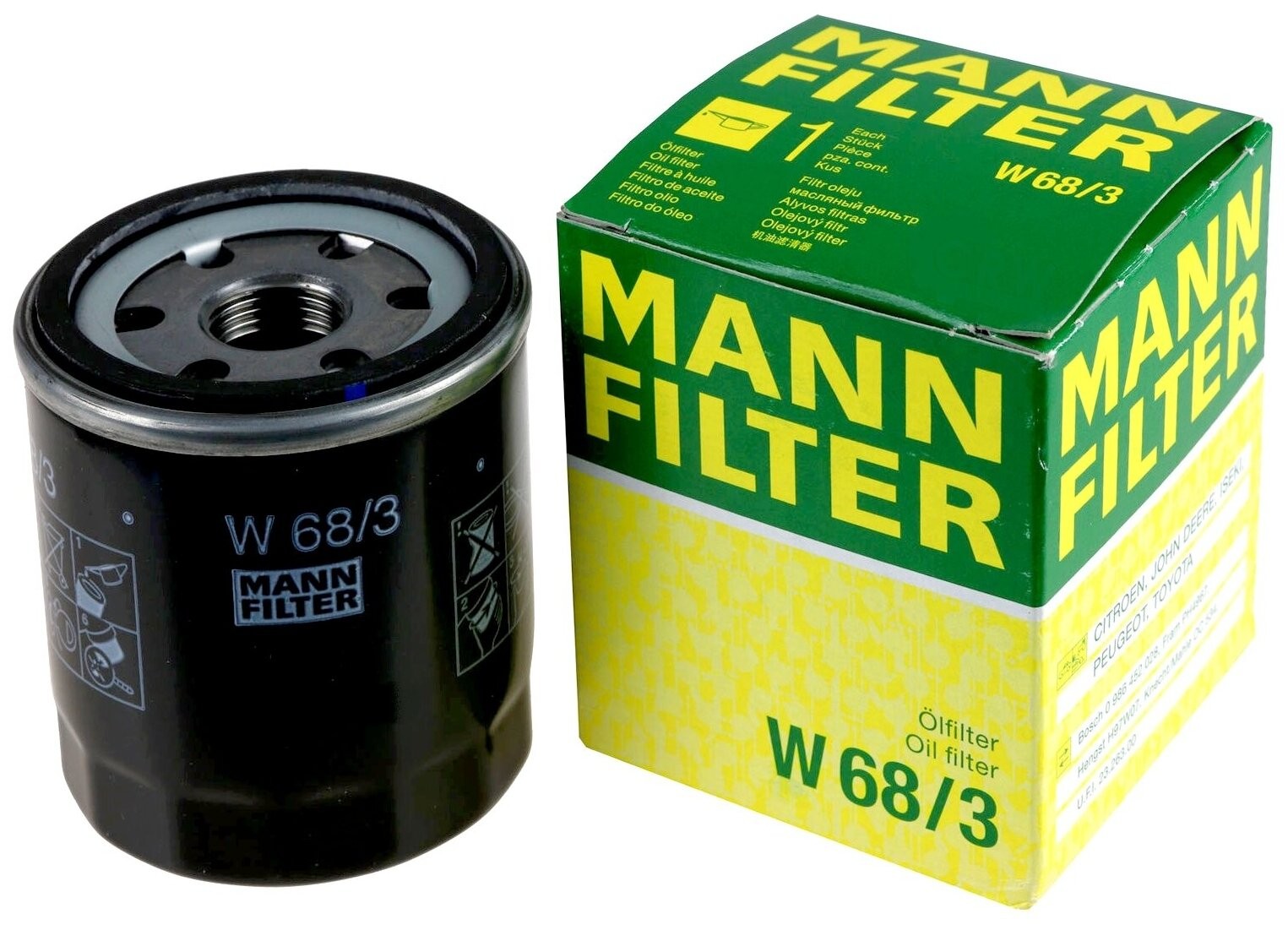 Фильтр масляный MANN W 68/3 (аналогVIC C-110)