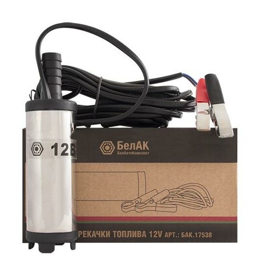 Насос для перекачки жидкости 12V без фильтра 38мм БелАК