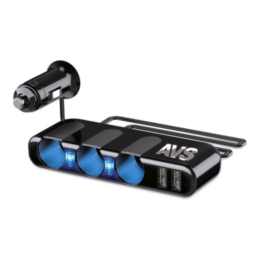Разветвитель в прикуриватель 3 выхода 2USB CS319U