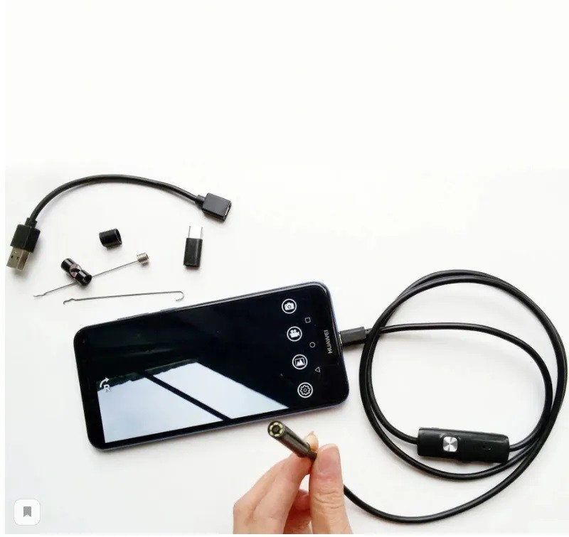 Эндоскоп гибкая камера 2в1 USB/MicroUSB c подсветкой (2м) Android